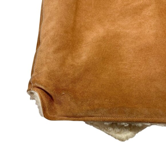 VTG Sears The Leather Shop Sherpa Lined Snap Vest 70s Western Cowboy Size XL - Picture 8 of 11